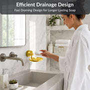 Plantex J4 Stainless Steel Wall Mounted Soap Holder for Bathroom/Soap Holder for Kitchen/Soap Stand for Bathroom/Bathroom Accessories (PVD Gold Finish) Onix