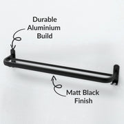 Plantex Aluminium Dual Towel Rod/Towel Hanger/Cloth Hanger for Bathroom with Hooks/Bathroom Accessories (Black) 24 Inch