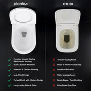 Plantex Ceramic Commode for Toilet/Rim Washdown Western Commode/P Trap Wall Hung Toilet for Bathroom with Soft Close Seat Cover - (White)