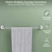 Plantex Stainless Steel Towel Holder for Bathroom/24 Inch Single Towel Rod/Towel Hanger/Stand/Bathroom Accessories - Pack of 1 (Chrome)