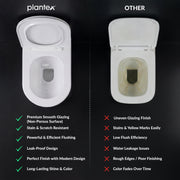 Plantex Platinum Ceramic Commode for Toilet/Rimless Wall Hung Western Toilet/Bathroom Commode With Soft Closing Toilet Seat - P Trap (White)