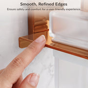 Plantex 304 Grade Stainless Steel Liquid Soap Dispenser for Bathroom/Frosted Glass Hand wash Dispenser/Bathroom Accessories - Pack of 1 (Crystal, PVD Rose Gold)