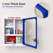 Plantex First Aid Box/Emergency Medicine Storage Box/First Aid Kit Box/Medical Box for Home, School & Office/Lockable with Multi Compartment - (Blue & White) ÃƒÂ¢Ã¢â€šÂ¬Ã¢â‚¬Å“ Big Size Wall Mount ÃƒÂ¢Ã¢â€šÂ¬Ã¢â‚¬Å“ Metal