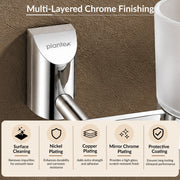 Plantex Smero Pure Brass Tooth Brush Holder/Tumbler Holder/Toothpaste Holder/Bathroom Accessories - Superb (Chrome)