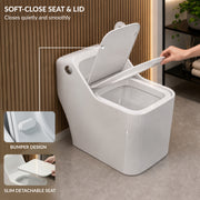 Plantex Imported Platinum One Piece Western Commode for Toilet/Rimless Siphonic Vaccum Commode with Soft Close Toilet Seat Cover - S Trap Outlet (White)