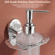 Plantex 304 Grade Stainless Steel Wash Basin Handwash Holder and Dispenser for Liquid Soap/Bathroom Accessories - Olive (Chrome)