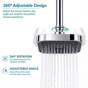 Plantex Single-Mode Square Shower for Bathroom/ABS Shower Head for Bathroom/6 Inch High Pressure Overhead Shower - (APS-D-3133, Chrome)