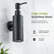 Plantex Liquid Soap Dispenser for Bathroom/304 Grade Stainless Steel Shampoo Dispenser/Round Hand wash Dispenser/Bathroom Accessories - Pack of 1 (Regent, PVD Black)