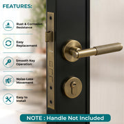 Plantex Mortise Door Lock Set with Brass Cylinder & Keys/Heavy-Duty Main Door Lock Body - Pack of 1 (Brass Antique)