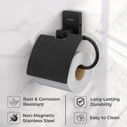 Plantex 304 Garde Stainless Steel Toilet Paper Roll Holder/Toilet Paper Holder in Bathroom/Kitchen/Bathroom Accessories - Darcy (Black)