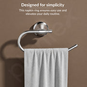 Plantex 304 Grade Stainless Steel Washbasin Towel Holder/Hand Towel Hanger/Napkin Ring for Kitchen/Bathroom Accessories (Chrome) Niko