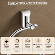 Plantex Pure Brass Towel Holder for Wash Basin/Napkin Holder/Towel Ring/Bathroom Accessories - (Chrome Finish) Superb