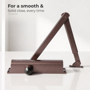 Plantex Premium Heavy Duty Aluminium Door Closer/Automatic Hydraulic Door Closer/Soft Door Closers for Hotel-Home-Office (ISO 9001 Certified)(Capacity 75 Kg, Brown)