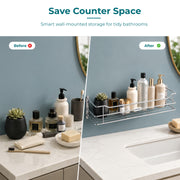 Plantex Stainless Steel Bathroom Shelf/Shelf for Bathroom Organizer/Wall Shelf for Bathroom with Railings/Kitchen Storage Shelves-(18 inch, Chrome)