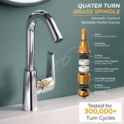 Plantex Kitchen Taps for Home Sink with 360° Rotation/Sink Tap for Kitchen Basin with Teflon Tape/Kitchen Faucets for Sink -Chrome (Celesiya-1246)
