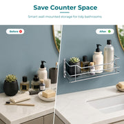 Plantex Bathroom Shelf for Wall/Stainless Steel Shelf for Kitchen with Railings/Perfume Rack/Bathroom Organiser (12 inch, Chrome)