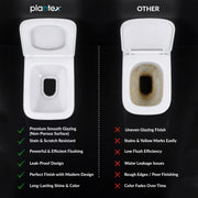 Plantex Platinum Ceramic Wall Hung Commode/P Trap Western Commode for Toilet/Rim Washdown Western Toilet with Soft Close Toilet Seat Cover- (White)