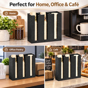Plantex Metal Cup Holder/Paper Glass Dispenser Stand for Kitchen, Restaurant & Cafe/3 Column (Black)