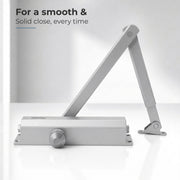 Plantex Heavy Duty Automatic Door Closer/Hydraulic Door Closer for Home/75kg Adujstable Spring Door Closer for Wooden Door & Metal Door (ISO 9001 Certified) - Silver