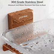 Plantex 304 Grade Stainless Steel Glass Soap Dish/Soap Stand/Soap Holder/Soap Storage/Bathroom Accessories - Crystal (PVD Rose Gold)