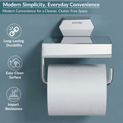 Plantex 304 Grade Stainless Steel Toilet Paper Holder for Bathroom/Tissue Paper Roll Holder/Toilet Paper Roll Holder for Bathroom Accessories - (Delta - Chrome)