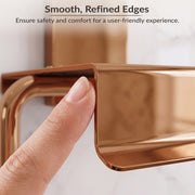 Plantex 304 Grade Stainless Steel Stylish and Durable Toilet Paper Stand/Bathroom Tissue Paper Holder with Mobile Stand/Bathroom Accessories (Crystal,PVD Rose Gold)