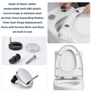 Plantex 65MM QQ Toilet Seat Cover Hinges/Soft Close QQ Quick Release Replacement Kit/Corrosion-Resistant Hydraulic Dampers with Screws & Fittings/Easy Installation-1 Pair(2 Piece)