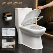 Plantex Commode for Toilet/Ceramic One Piece Western Toilet/Rimless Commode with Soft Closing Toilet Seat - S Trap Outlet (White)