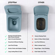 Plantex Imported Ceramic Commode/ Western Toilet/ Wall Hanging Commode for Bathroom with Soft Closing Toilet Seat Cover- P Trap (Harmony Blue)