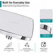 Plantex ABS Shower Head for Bathroom/14x9 inch Head for bathroom/Rain Showers Head for bathroom/Pressurized Showers Head – (Chrome & White, D510)