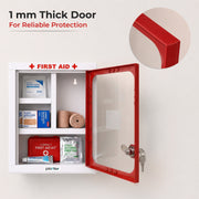 Plantex First Aid Box/Medicine Storage Box/Emergency First Aid Kit Box/Medical Box for Home, School & Office/Medicine Organizer with Multi Compartment - (Red & White) – Big Size Wall Mount – GI Steel