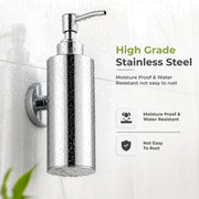 Plantex Liquid Soap Dispenser for Bathroom/304 Grade Stainless Steel Shampoo Dispenser/Round Hand wash Dispense/Bathroom Accessories - Pack of 1 (Regent, Chrome)
