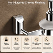 Plantex Smero Pure Brass Made Hand Wash Holder for Wash Basin/Liquid Soap Dispenser/Shampoo Dispenser - Superb (Chrome)