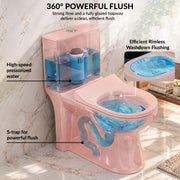 Plantex Platinum Ceramic Rimless Western Commode/Washdown One Piece Western Toilet with Soft Close Toilet Seat Cover - S Trap Outlet (Peach - Matt Finish)