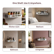 Plantex Bathroom Shelf for Wall/Stainless Steel Wall Mounted Shelf/Kitchen/Living Room/Bathroom Organiser with Drill (Chrome, 12x5 inches)