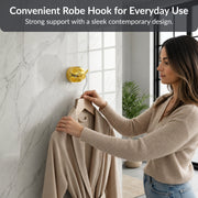 Plantex J4 Stainless Steel Robe Hook/Clothes Hanger for Wall/Hangers for Bathroom/Bathroom Accessories (PVD Gold Finish) Onix