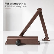 Plantex Premium Aluminium Door Closer/55kg Automatic Door Closer for Wooden Door/Adjustable Spring Door Closer- Brown (ISO 9001 Certified)