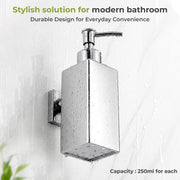 Plantex 304 Grade Stainless Steel Soap Dispenser for Wash Basin/Wall Mounted Soap Dispenser for Bathroom/Hotel/Restaurants - Pack of 1 (Regent-Chrome)