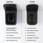 Plantex Imported Italica Ceramic Wall Hung Commode for Toilet/Rimless Western Toilet/Commode with Soft Closing Toilet Seat - P Trap (Square - Matt Black)