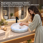 Plantex Table Top Wash Basin For Bathroom/Designer Ceramic Basin/Countertop Vessel Sink Basin - Indo-European Collection (24x 16 x 5 Inch)