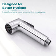 Plantex Self Cleaning Health Faucet for Toilet/ABS Plastic Jet Spray for Bathroom/Hand Gun/ Without Hose Pipe - Pack of 1 (Chrome)