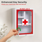 Plantex First Aid Box/Medicine Storage Box/Emergency First Aid Kit Box/Medical Box for Home, School & Office/Medicine Organizer with Multi Compartment - (Red & White) – Big Size Wall Mount – GI Steel