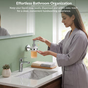 Plantex Brezza Stainless Steel Glass Liquid Soap Dispenser/Shampoo Dispenser/Handwash Dispenser/Bathroom Accessories - Chrome