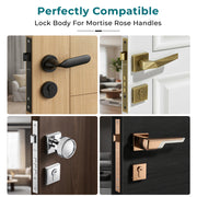 Plantex Mortise Door Lock Set with Brass Cylinder & Keys/Heavy-Duty Main Door Lock Body - Pack of 1 (Satin Black)