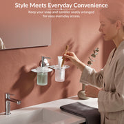 Plantex Olive Hand wash Holder for wash Basin Liquid soap Dispenser - 304 Stainless Steel