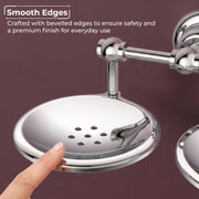 Plantex 304 Grade Stainless Steel Double Soap Holder for Bathroom/Wall Mounted Soap Holder/Bathroom Accessories - Skyllo (Chrome)