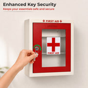Plantex First Aid Box/Emergency Medical Kit Box for Medicine Storage/Multi Compartment First Aid Kit Boxes for Home, School, Office with Key Lock - GI Steel (Red & Ivory)