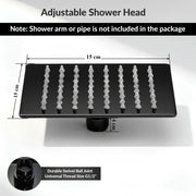 Plantex Stainless Steel Overhead Shower 6 x 6 inch with Water-Saving Technology/High pressure Rain Shower Head without Arm/Bathroom Shower -(Ultra Slim-PVD Black)