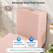 Plantex Platinum Ceramic Rimless Western Commode/Washdown One Piece Western Toilet with Soft Close Toilet Seat Cover - S Trap Outlet (Peach - Matt Finish)
