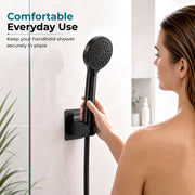 Plantex ABS Hand Shower Holder For Bathroom/Strong Self Adhesive Adjustable Handheld Shower/No Drilling Wall Mount Bracket - Pack of 1 (Black)